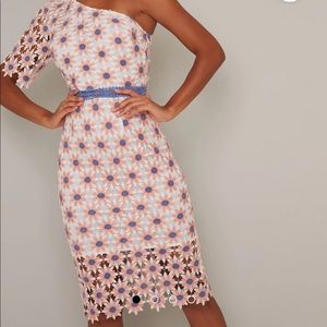 NWT Petite Chichi London Crochet A-symmetric midi